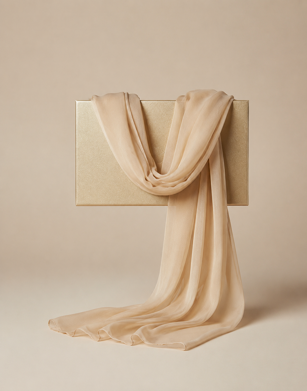 Echarpe Chiffon Bege Nude Transparente
