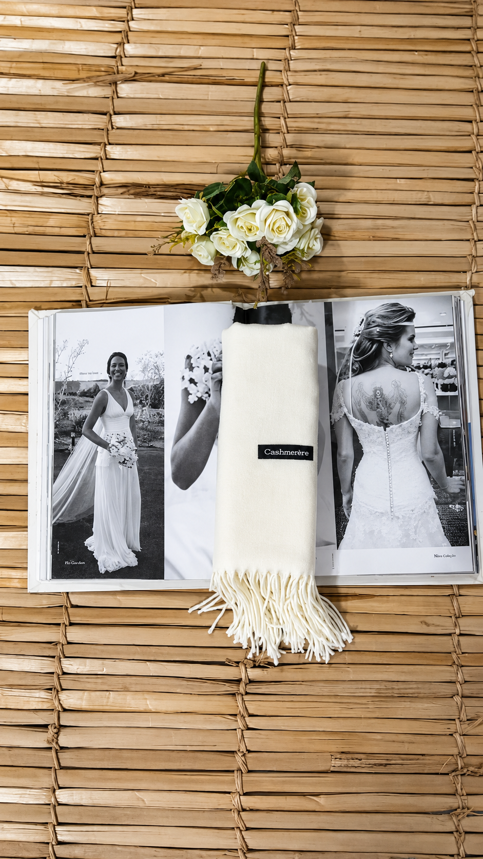 Pashmina Cashmere Off White Macia Luxuosa