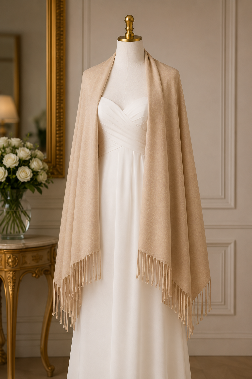 Pashmina Bege Elegance | Toque Macio para Eventos e Ocasiões Especiais