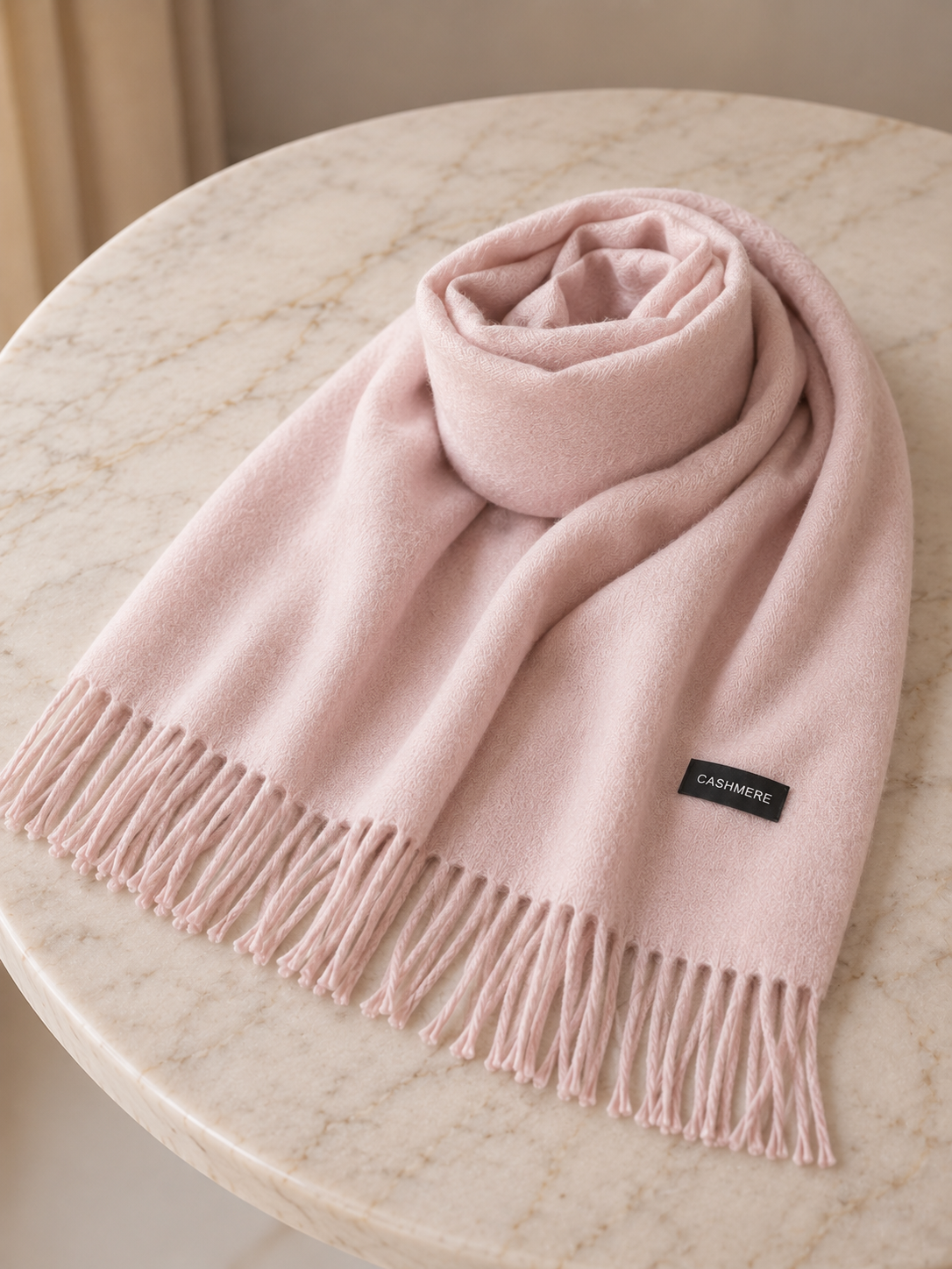 Pashmina Rosa Claro Cashmere 250gr. Grossa Quentinha Inverno Dupla Face