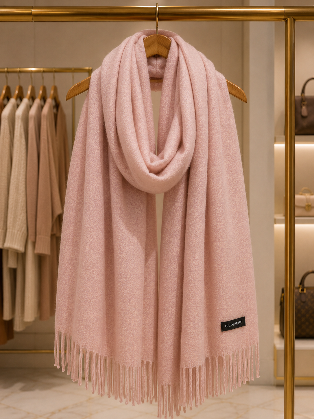 Pashmina Rosa Claro Cashmere 250gr. Grossa Quentinha Inverno Dupla Face