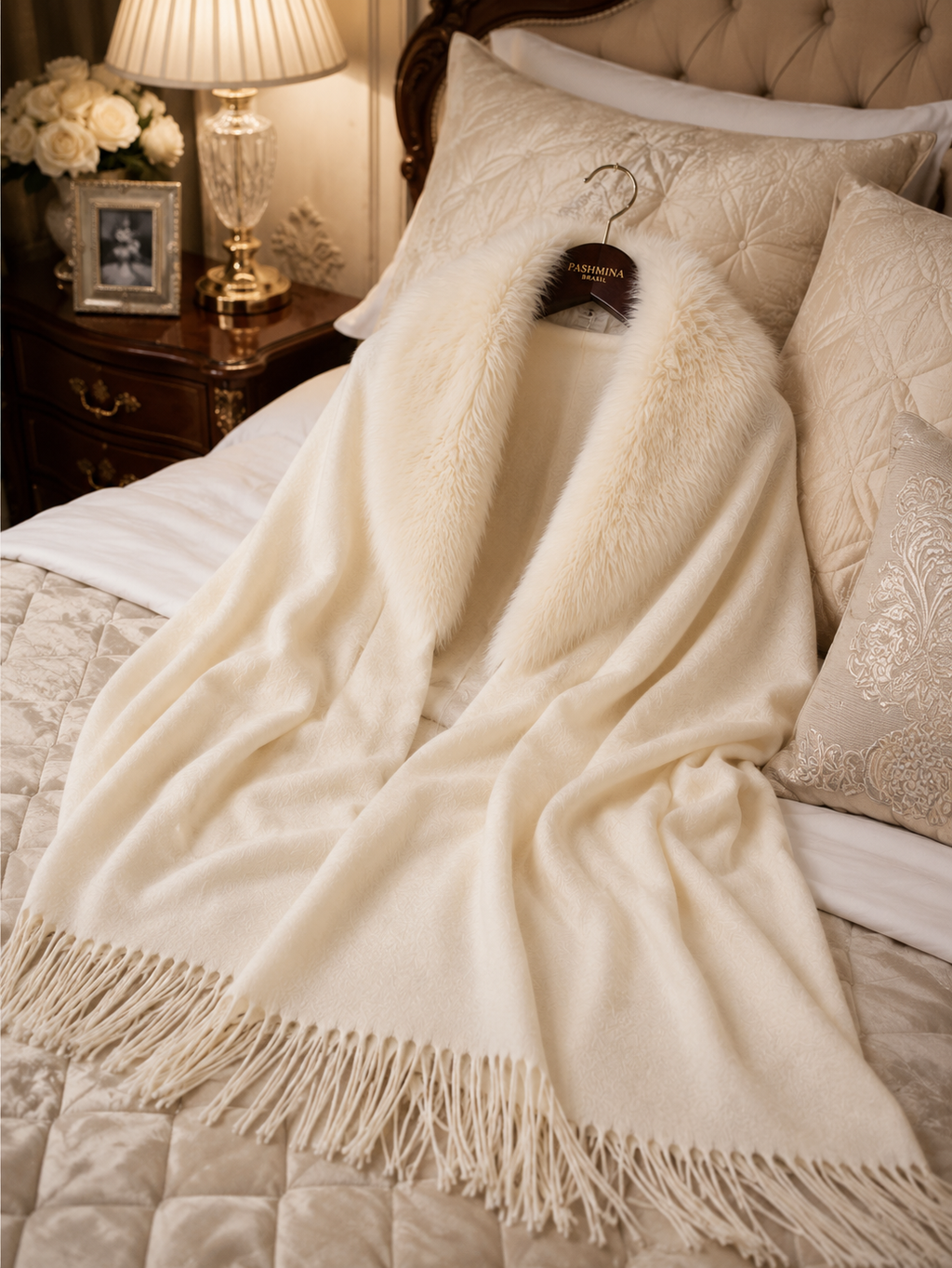 Pashmina Versailles Off White - Evento, Casamento e Look Sofisticado