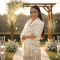 Pashmina Quentinha Off White Creme Aveludada Casamento