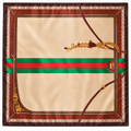 Lenço 90x90 Estampa Equestre Clássica – Bege