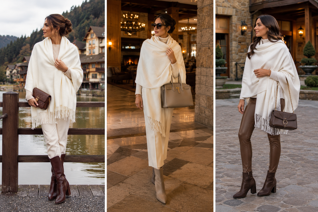 Pashmina Cashmere Off White Macia Luxuosa